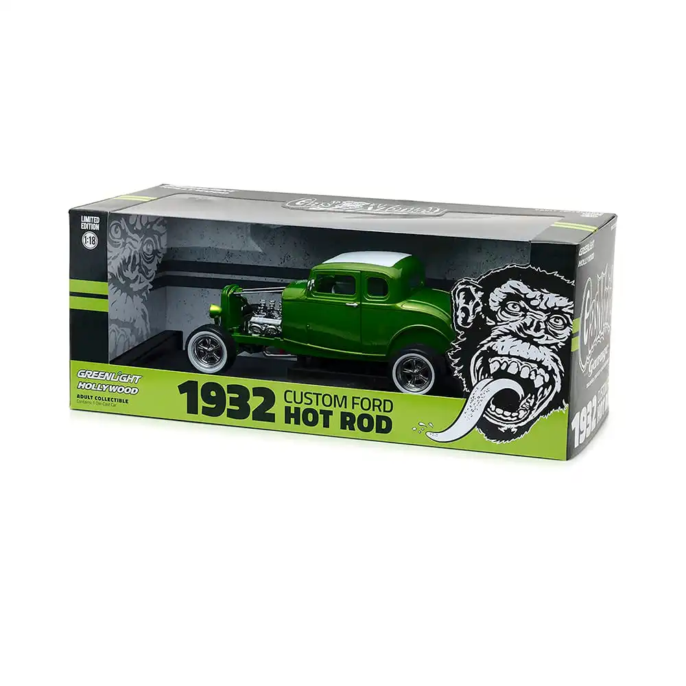 12974gl5 Ford Hot Rod 1932 Custom Gas Monkey Greenlight Escala 1/18 - Imagen 1