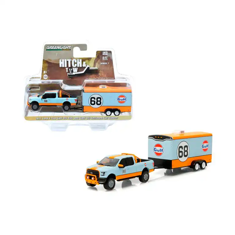 Ford F150 2015 Remolque Gulf Hitch Tow Greenlight Escala 1/64
