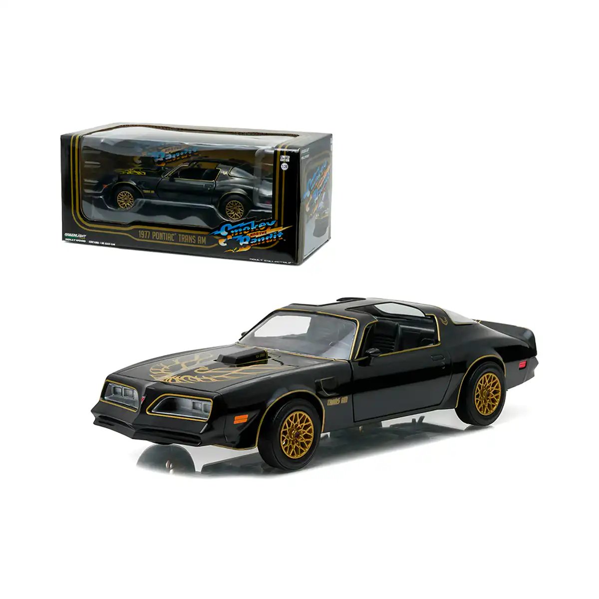 84013Smokey Pontiac Trans AM 1977 Smokey And The Bandit Greenlight 1/24 - Imagen 1