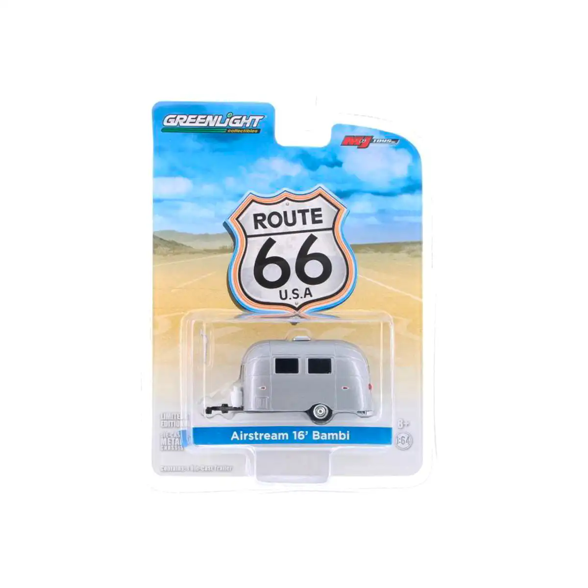 50849Bambi2 Airstream 16 Bambi Ruta 66 Remolque Greenlight Escala 1/64