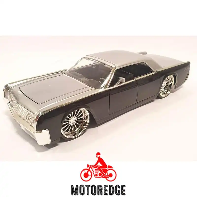 lin99555negro2jada Lincoln Continental 1963 Plateado Y Negro 1:24 Jada Sin Caja - Imagen 1