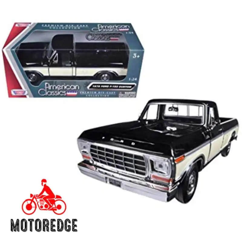 f150balnnegrmmax Camioneta Ford F150 Custom 1979 Motormax Escala 1:24 - Imagen 1