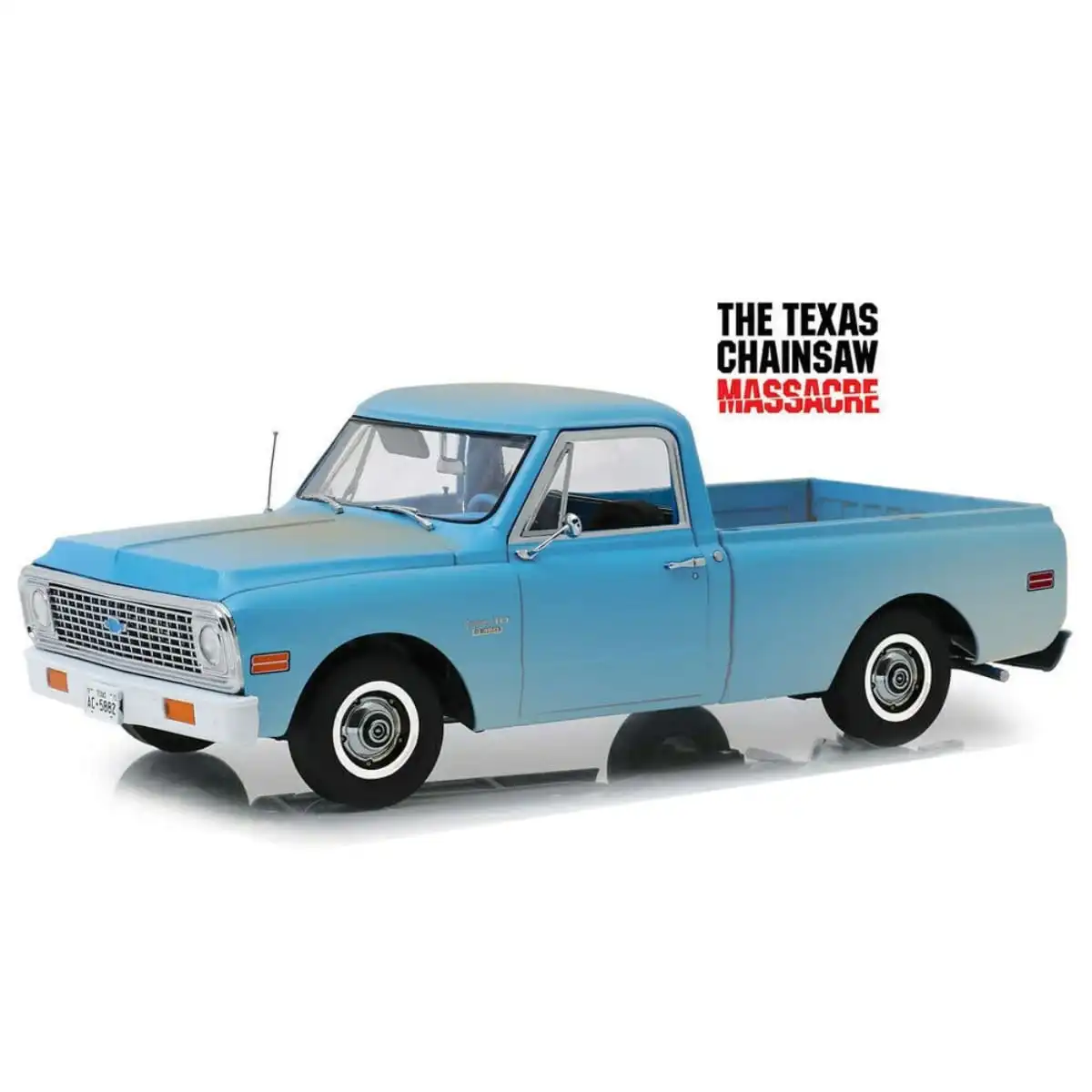 18014C10Chevy1 Chevrolet C10 Pickup 1971 Texas Chainsaw Highway 61 Escala 1/18 Azul Metal