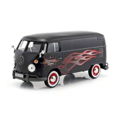 Combi Volkswagen Type 2 T1 Van Negra Motor Max 1/24 Sin Caja