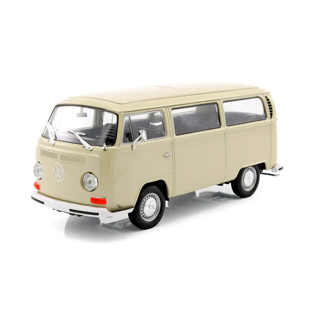 22472DCRM Volkswagen Combi Bus T2 1972 Welly Escala 1/24 Crema Metal Sin Caja