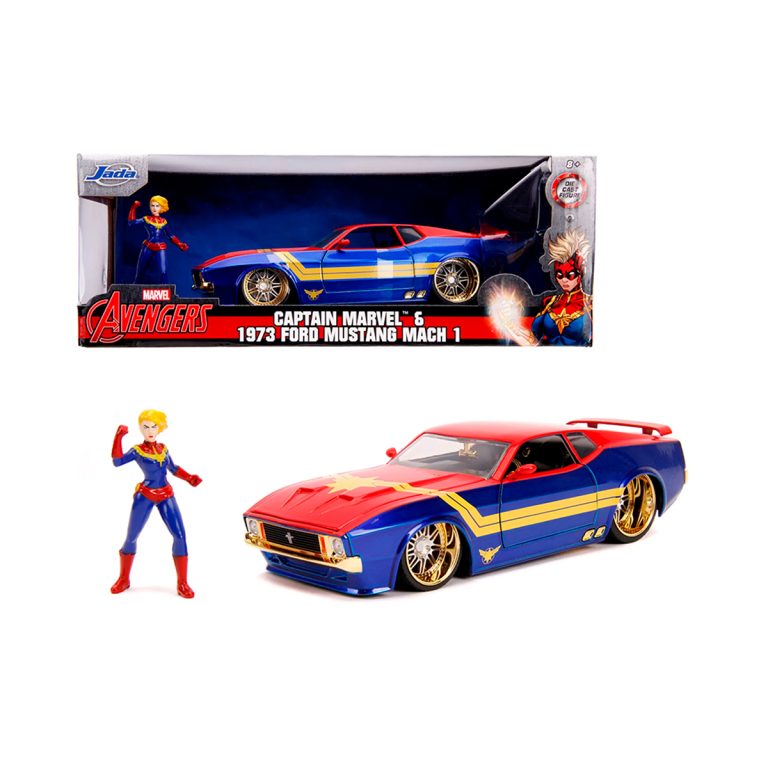 Ford Mustang Mach 1 1973 Capitana Marvel Avengers Jada Escala 1/24