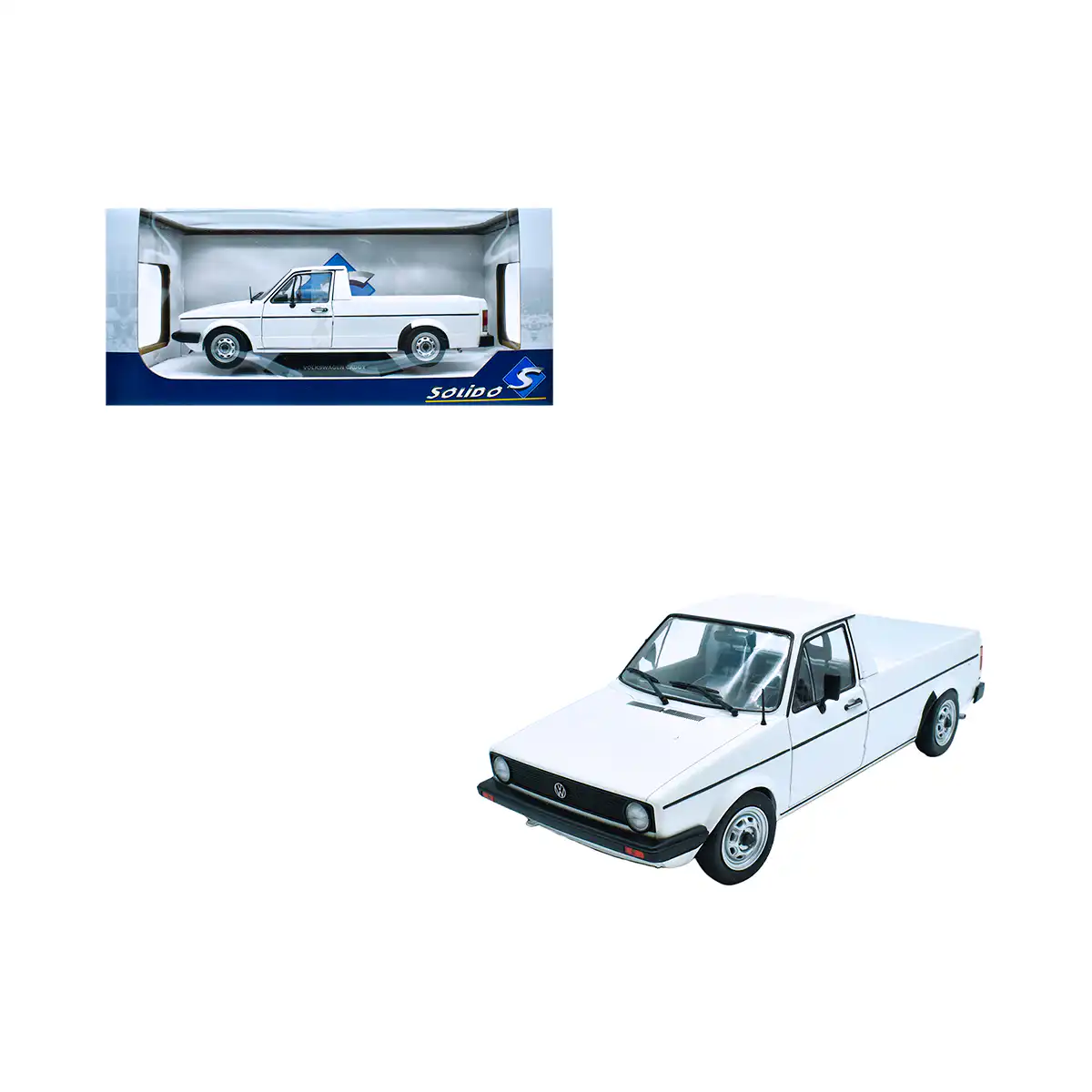 S1803501-Caddy2 Volkswagen Caddy Pickup 1982 Mk1 Blanco Solido Escala 1/18 - Imagen 1