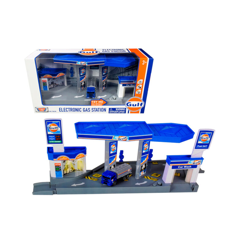 Gasolinera Gulf Diorama Luz y Sonido Motor Max Escala 1/64