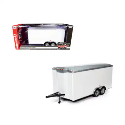 Remolque Cuatro Ruedas Cerrado para Autos Escala 1/18 Auto World