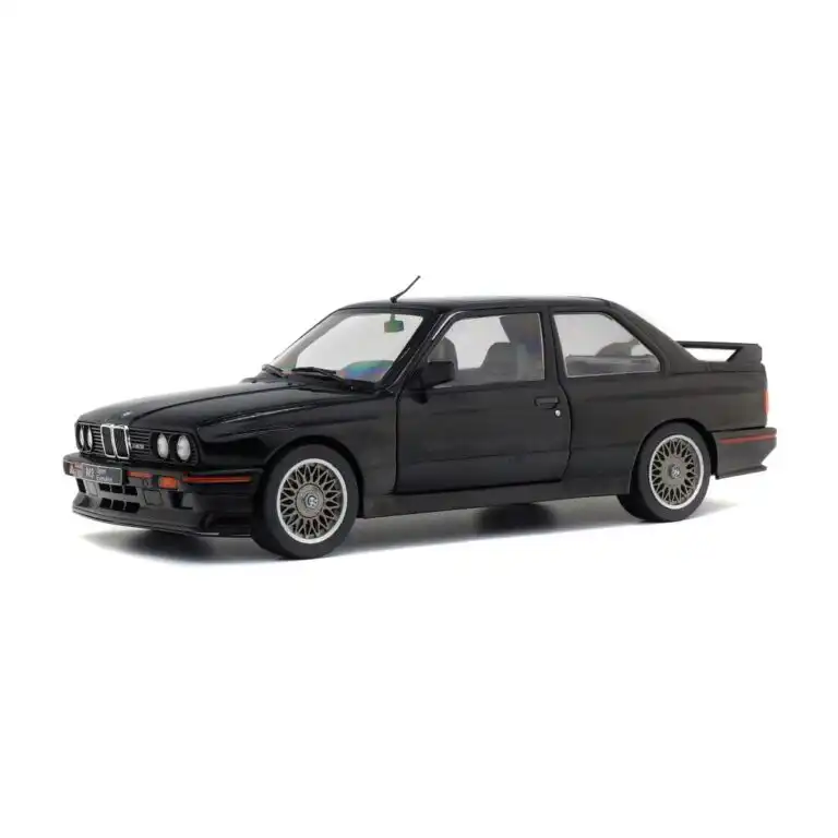 BMW E30 1990 Sport Evo Solido Escala 1/18 Negro Metal