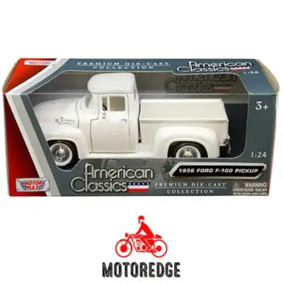 Ford F100 Pickup 1956 Baby Moon Blanca Motor Max 1/24