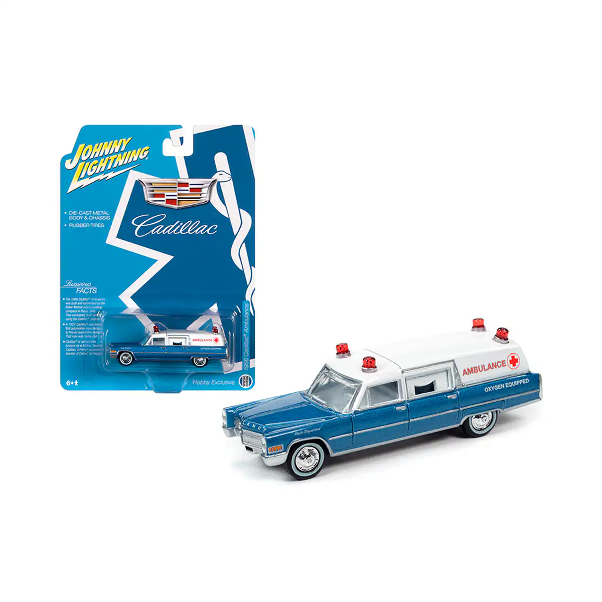 jlsp099cadi Cadillac Ambulance 1966 Johnny Lightning Escala 1/64