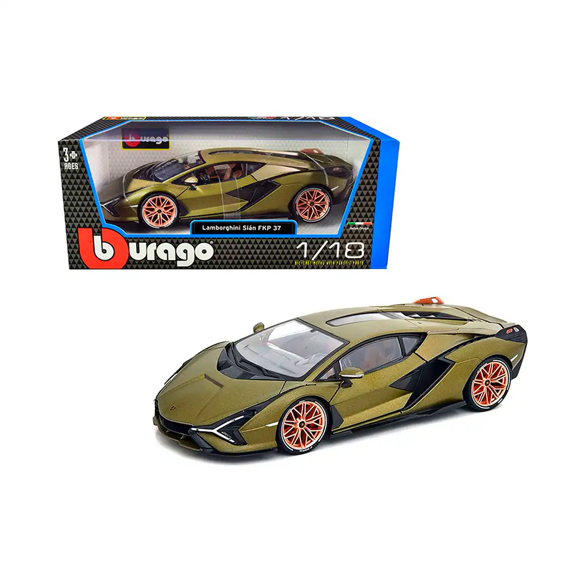1811046GRNL Lamborghini Sian 2020 FKP 37 Verde Burago Escala 1/18