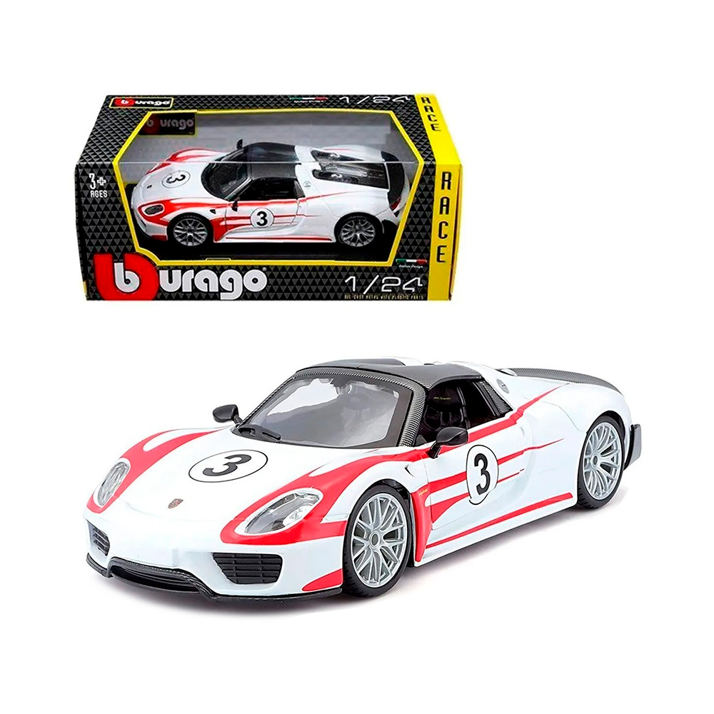 1828009wei Porsche 918 Spyder Weissach Race Burago 1:24 - Imagen 1