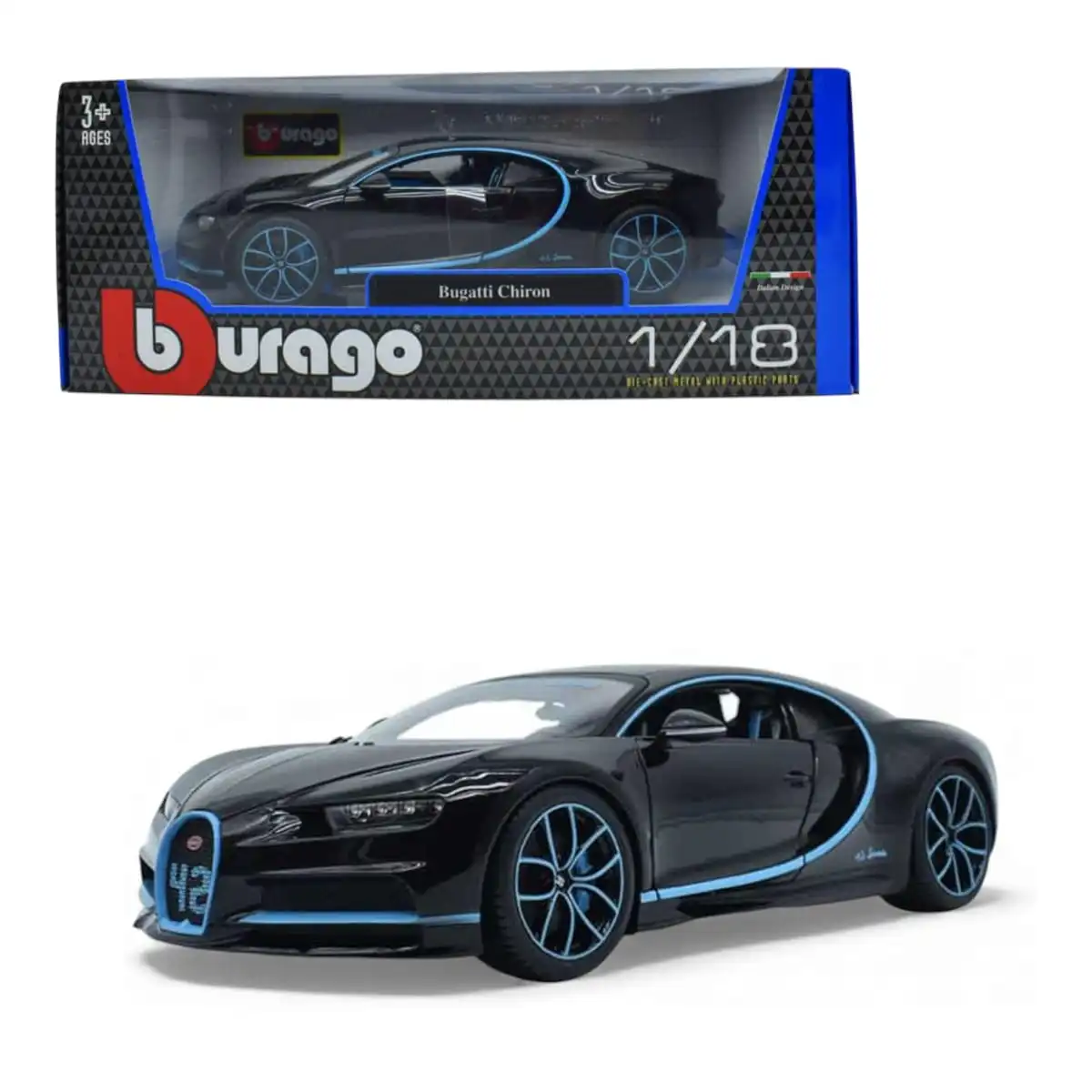 11040bkBugatti Bugatti Chiron 42 Segundos Burago Escala 1/18