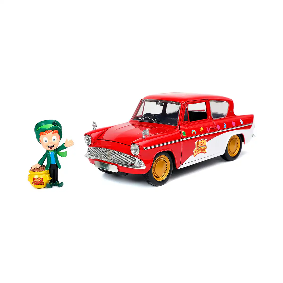 32200Jada1 Ford Anglia 1959 Lucky Charms con Figura Jada Escala 1/24
