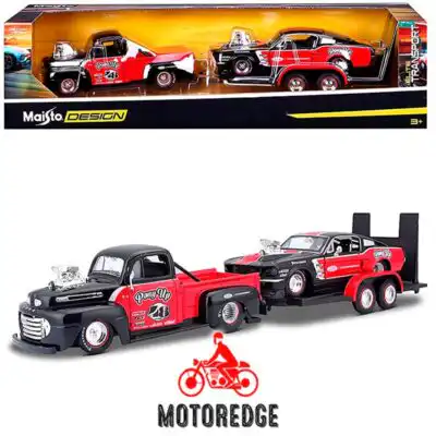 Ford F1 Pickup Y Mustang 1967 Con Remolque Maisto 1:24