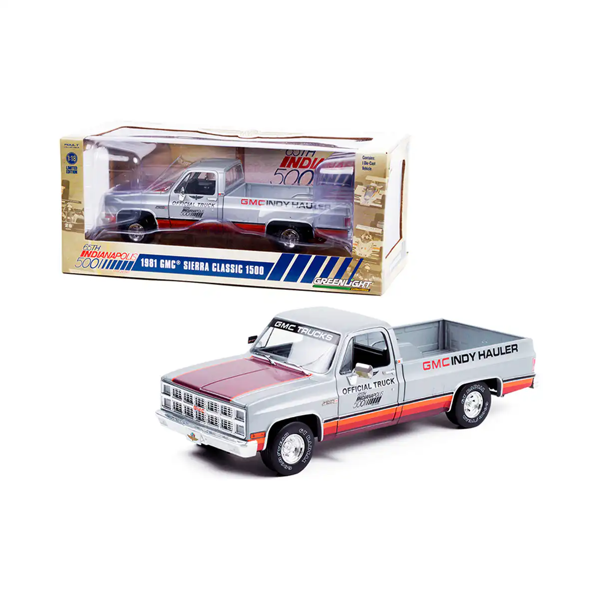 13563Sierra GMC Sierra Classic 1500 1981 Indianapolis 500 Greenlight 1/18 - Imagen 1