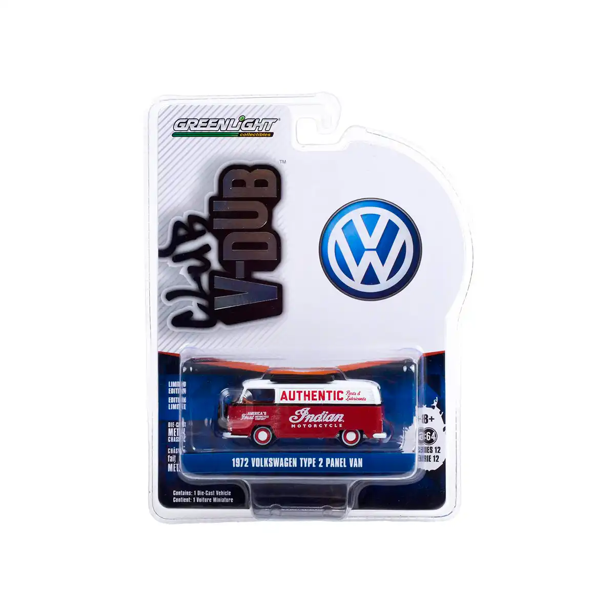 36020Bindian2 VW Combi Type 2 1972 Indian Motorcycles Greenlight Escala 1/64