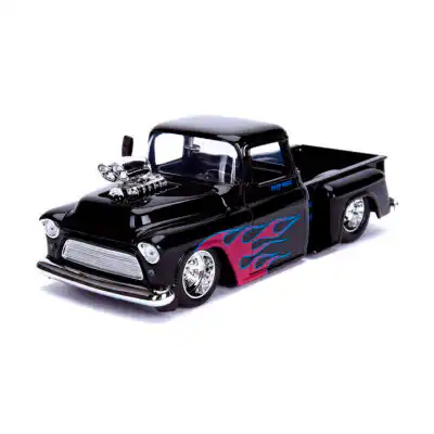 Chevy Stepside Pickup 1955 Custom Negra Jada 1/24 Sin Caja