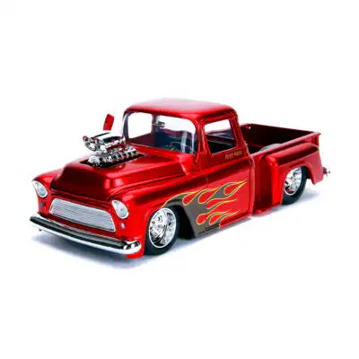 Chevy Stepside Pickup 1955 Custom Rojo Jada 1/24 Sin Caja