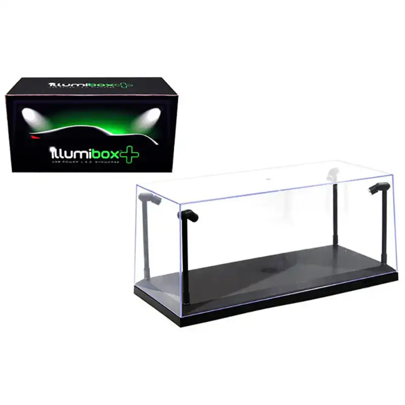 illubk Illumibox Exhibidor con Luz para Autos a Escala 1/18 Negro - Imagen 1