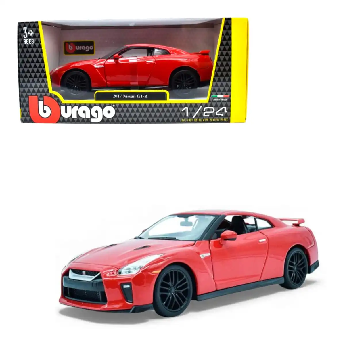 1821082rdGTR Nissan GTR 2017 Rojo Burago Escala 1/24 - Imagen 1