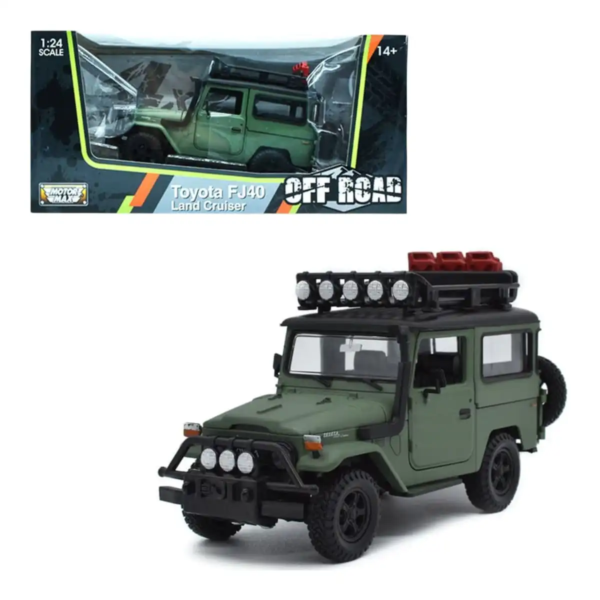 79137GRNTOYOTA Toyota FJ40 Land Cruiser Off Road Verde Motor Max 1/24