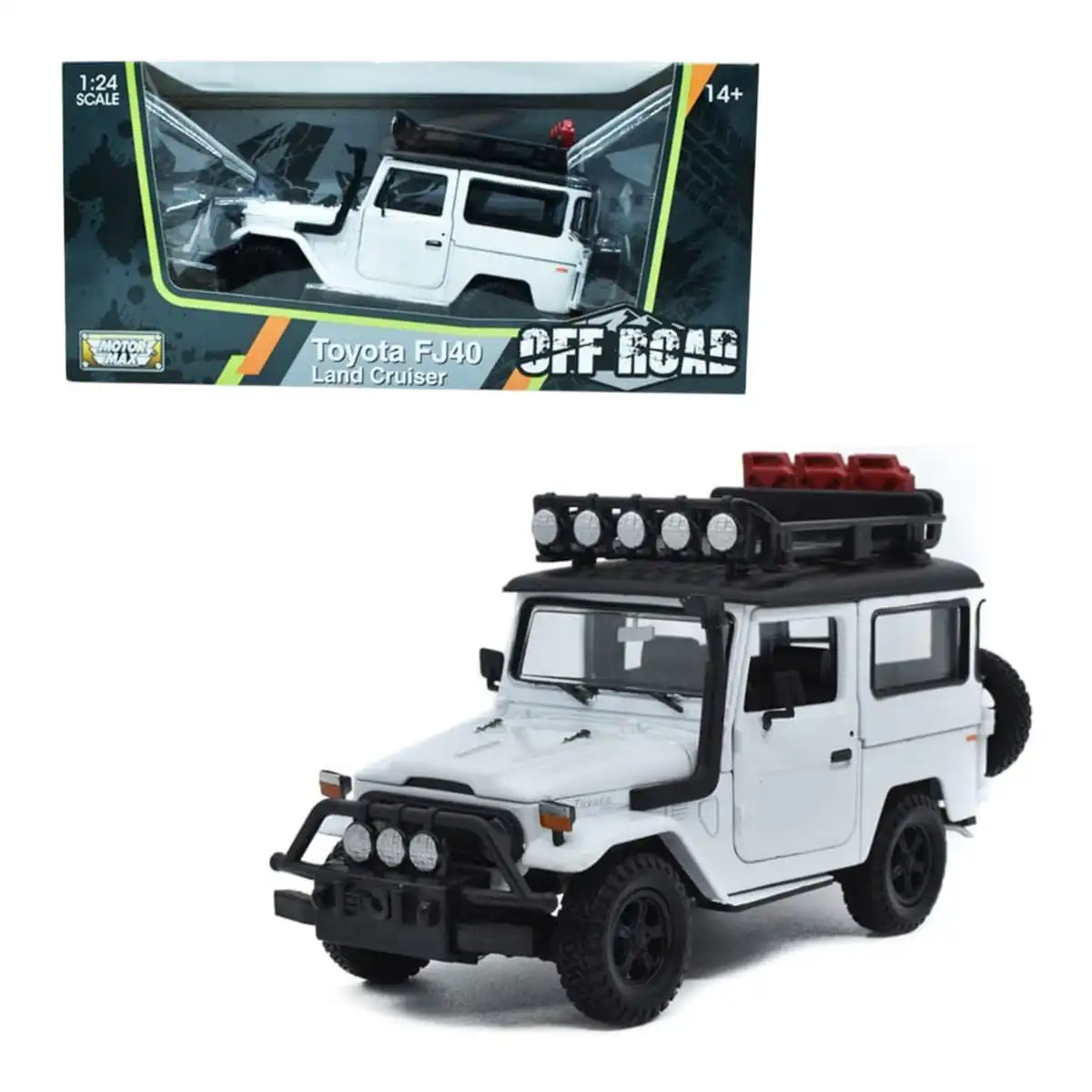79137WHTOYOTA Toyota FJ40 Land Cruiser Off Road Blanco Motor Max 1/24