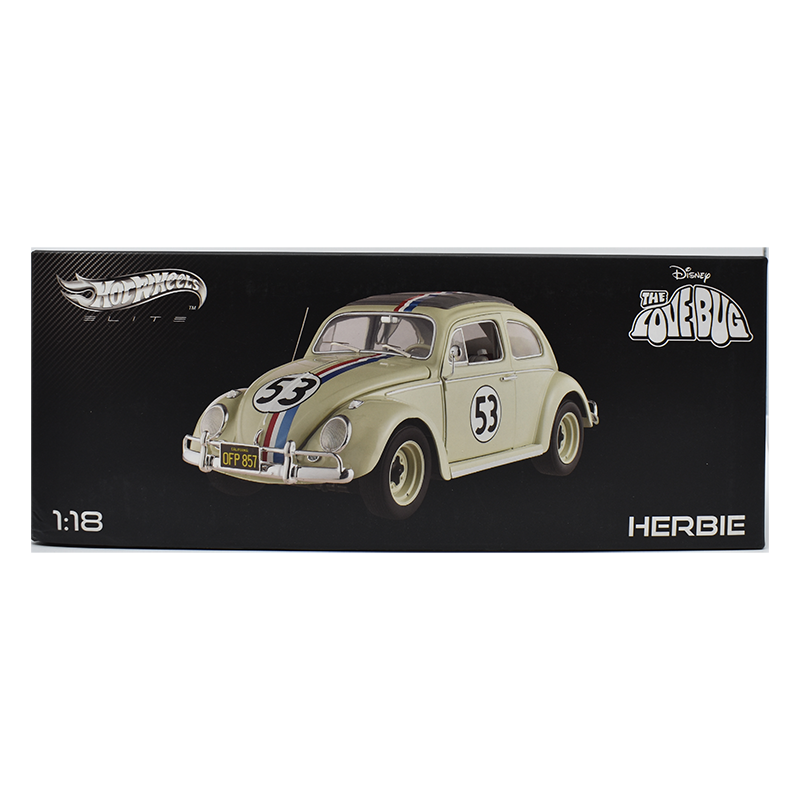 herbie118hw Volkswagen Beetle 1962 Herbie Lovebug 1:18 Hot Wheels Elite - Imagen 1