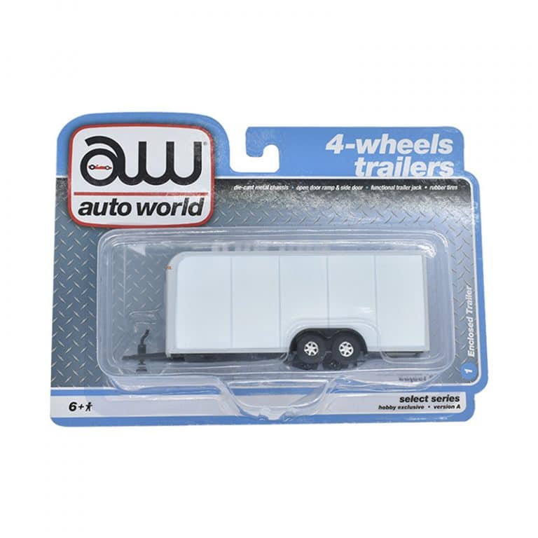 Remolque Trailer Blanco para Autos A Escala 1/64 Auto World