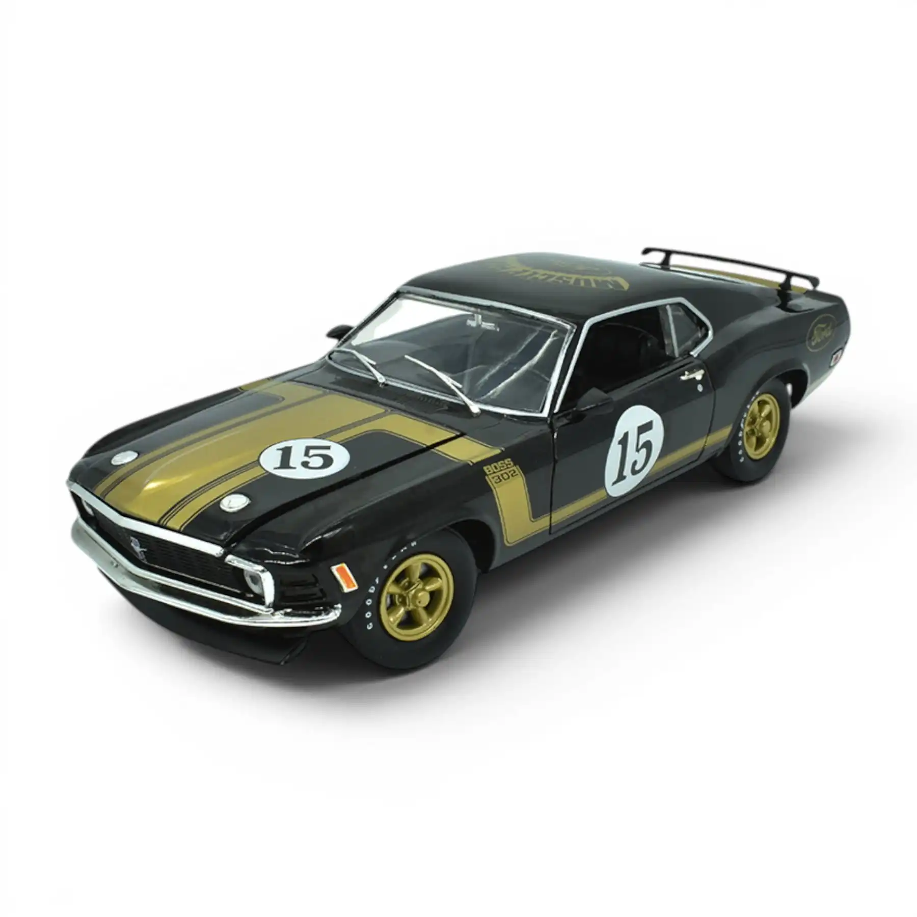 4030084B04 Ford Mustang Boss 302 1970 Muscle Parts M2 Machines Escala 1/24 Negro Metal