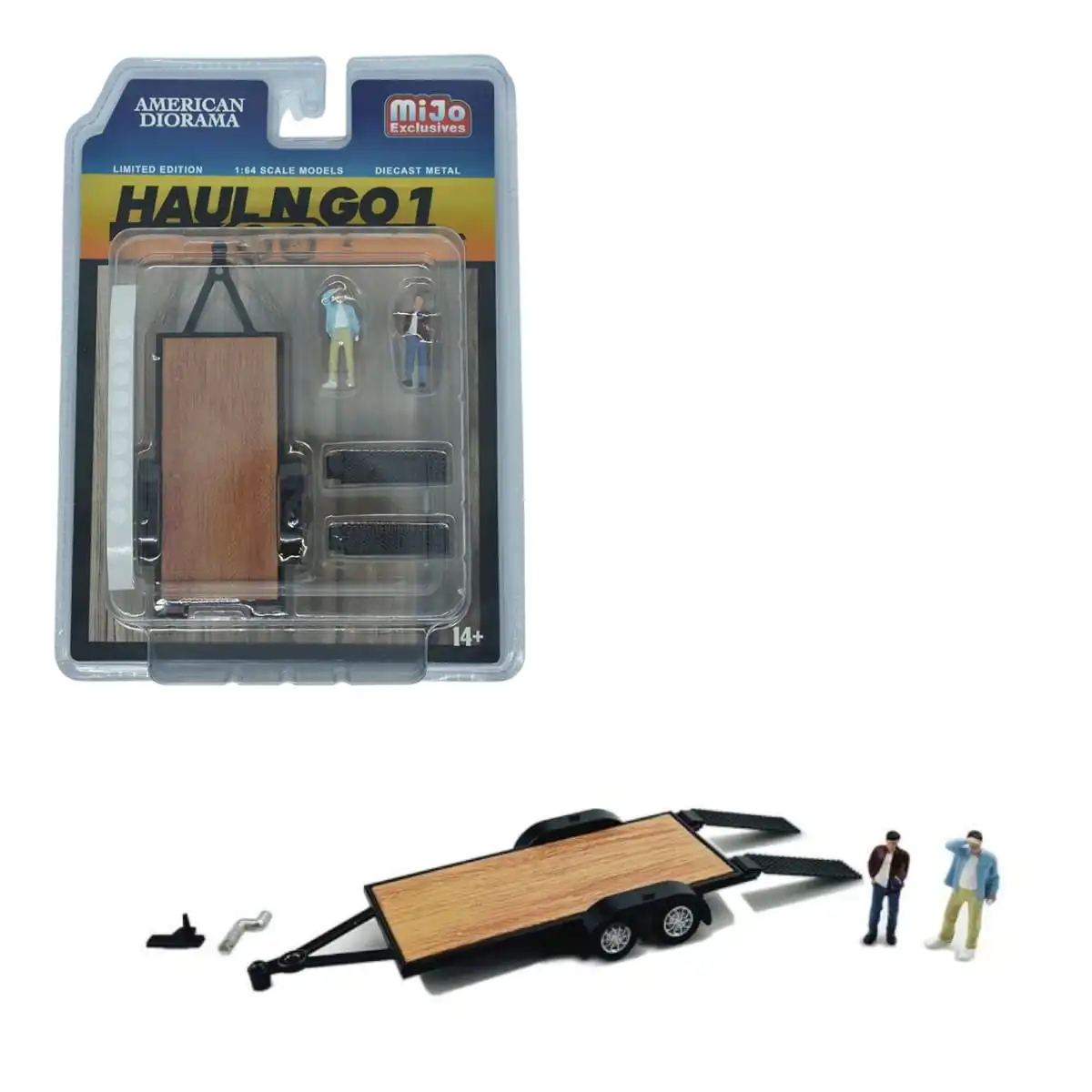 AD-38377MJ Remolque con Figuras Haul N Go 1 American Diorama 1/64