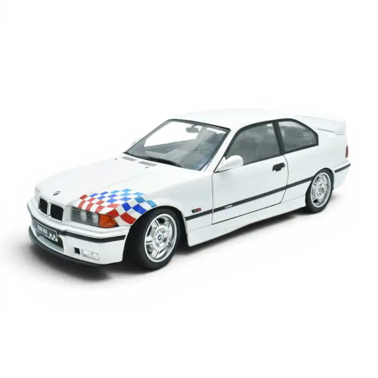 BMW E36 M3 1995 Coupé Lightweight Solido Escala 1/18 Blanco Metal