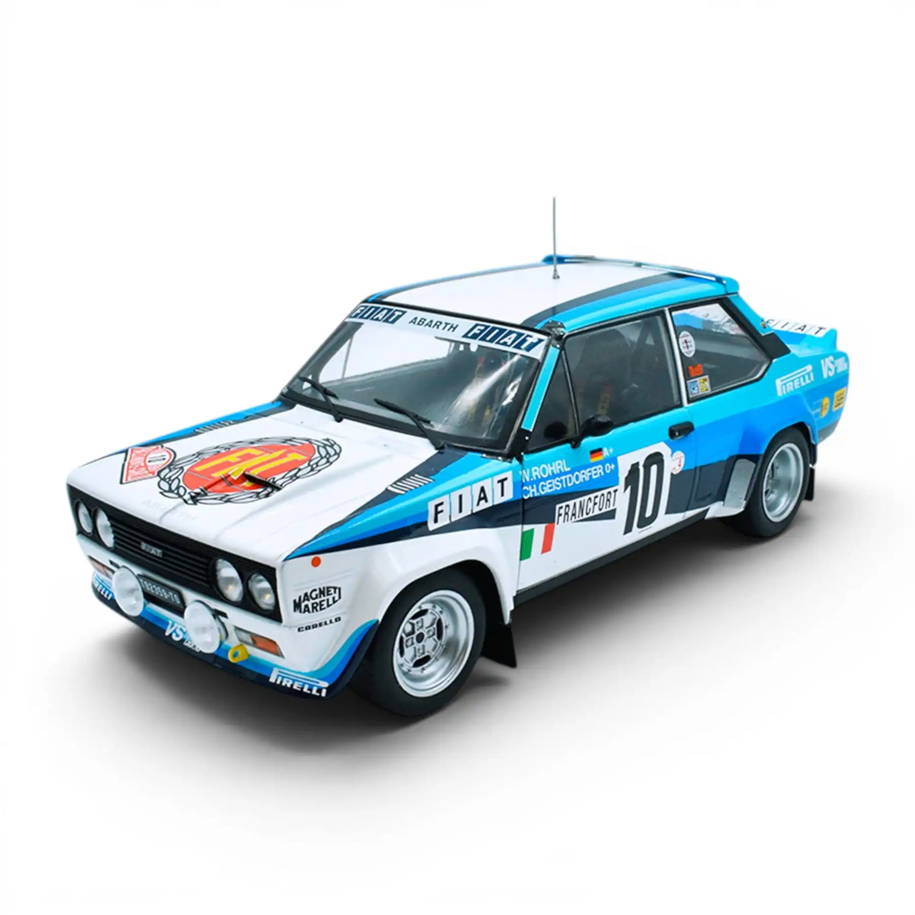 S1806001-Fiat02 FIAT Abarth 131 1980 Monte Carlo Rallye Solido Escala 1/18 Azul Metal - Imagen 1