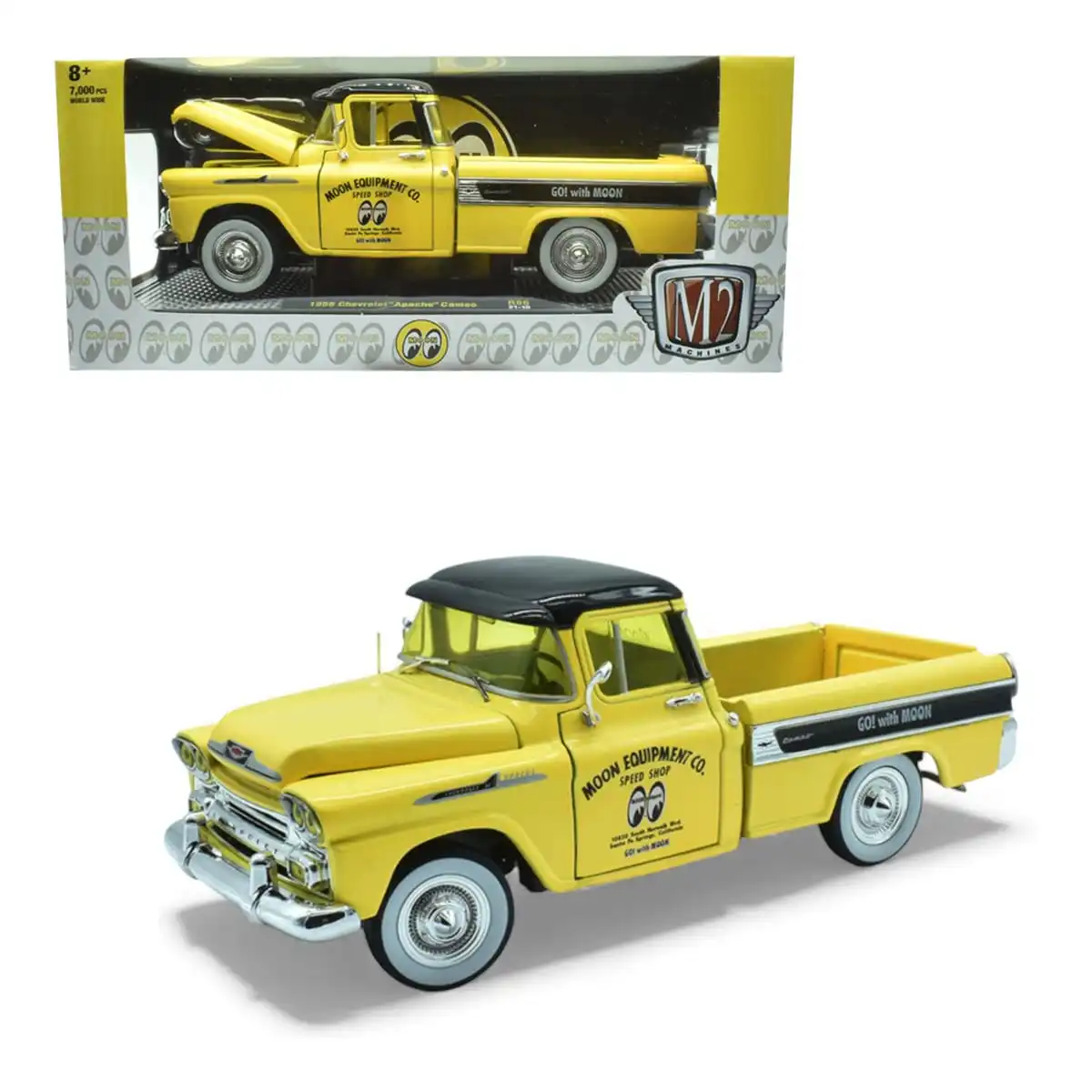 Chevrolet Apache Cameo 1958 Pickup Mooneyes M2 Machines Escala 1