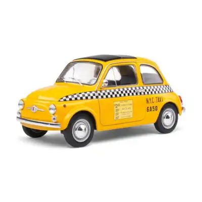 Fiat 500 1965 Taxi Nueva York Solido Escala 1/18 Amarillo Metal