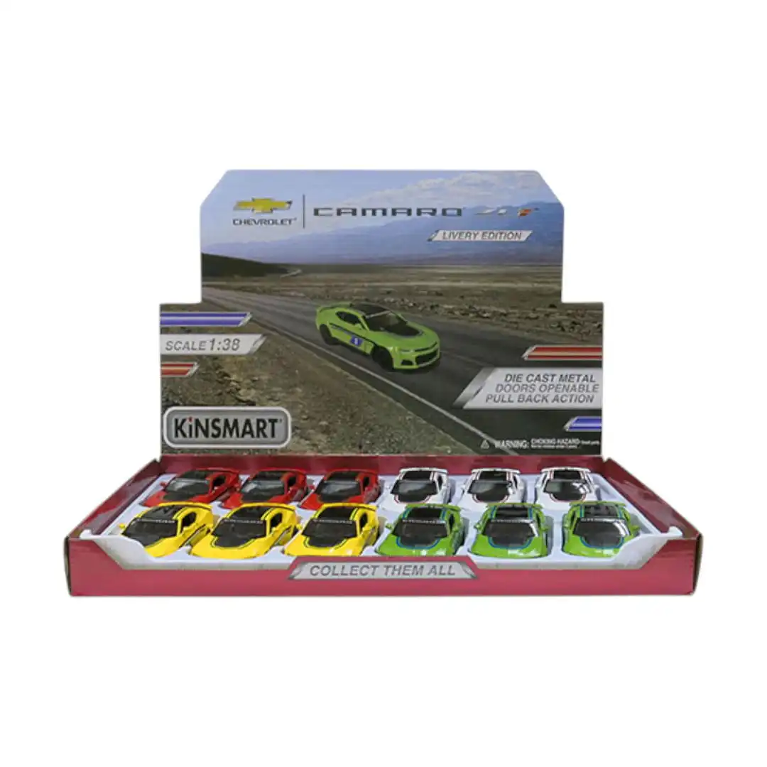 KT5399DFCamaro Chevrolet Camaro ZL1 2017 Racing Caja 12 Pcs Kinsmart 1/38