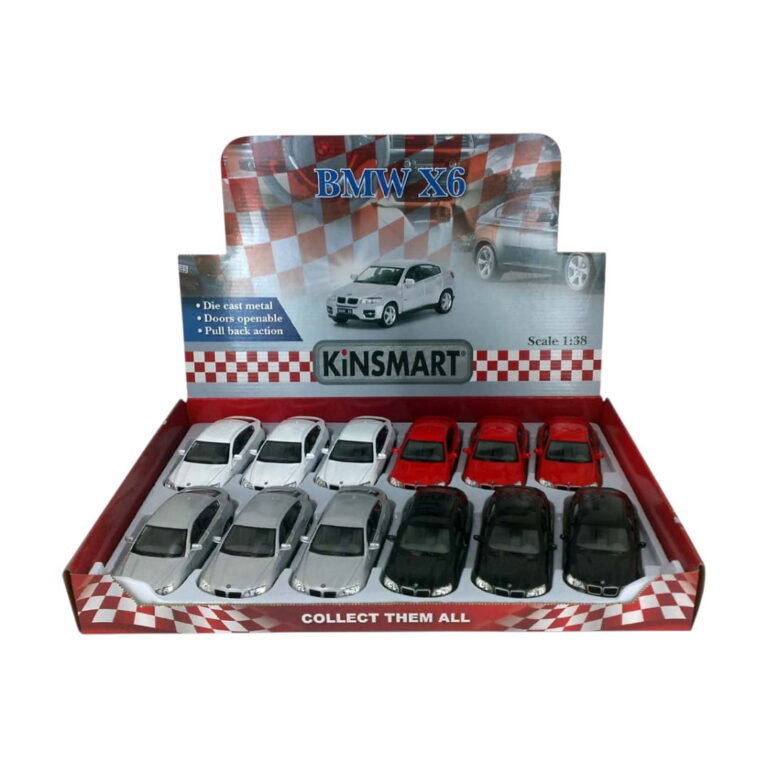 BMW X6 SUV Camioneta Caja 12 Piezas Kinsmart Escala 1/38