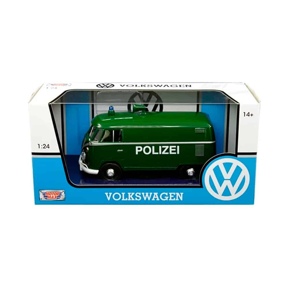 79574Polizei Volkswagen Combi T2 1962 Polizei Patrulla Motor Max Escala 1/24 Verde Metal