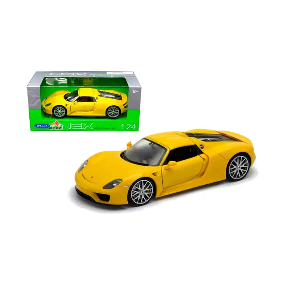 24055HWYL3 Porsche 918 Spyder Amarillo Escala 1/24 Welly - Imagen 1