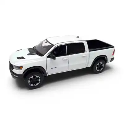Dodge RAM 1500 Pickup 2019 Cab Rebel Motor Max Escala 1/24 Blanco Sin Caja