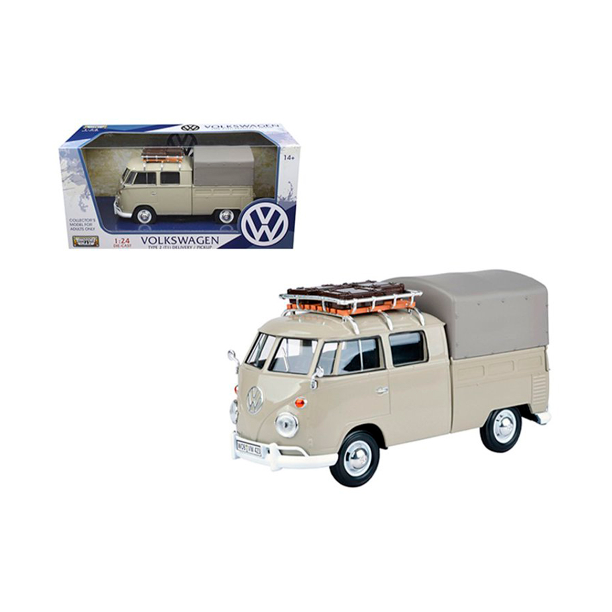 79553BGVW Combi VW T2 Delivery Pick Up Gris Motor Max Escala 1/24 - Imagen 1