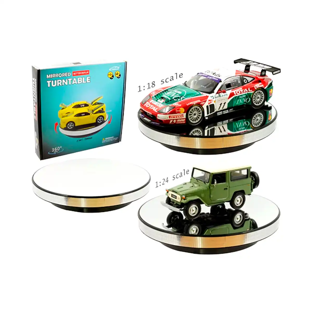 MJ11010 Base Giratoria Eléctrica Espejo para Autos a Escala Display - Imagen 1
