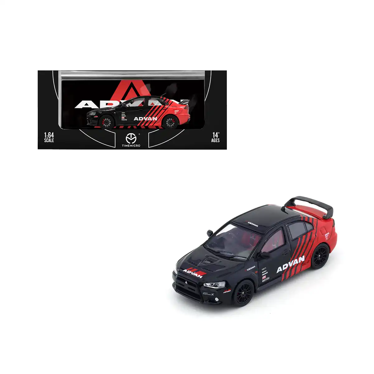 TMEvoAdvan5 Lancer Evolution X ADVAN con Figura TimeMicro Escala 1/64 - Imagen 1