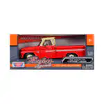 Chevrolet C10 Fleetside Pickup 1966 Rojo Motor Max 1/24 - Imagen 6