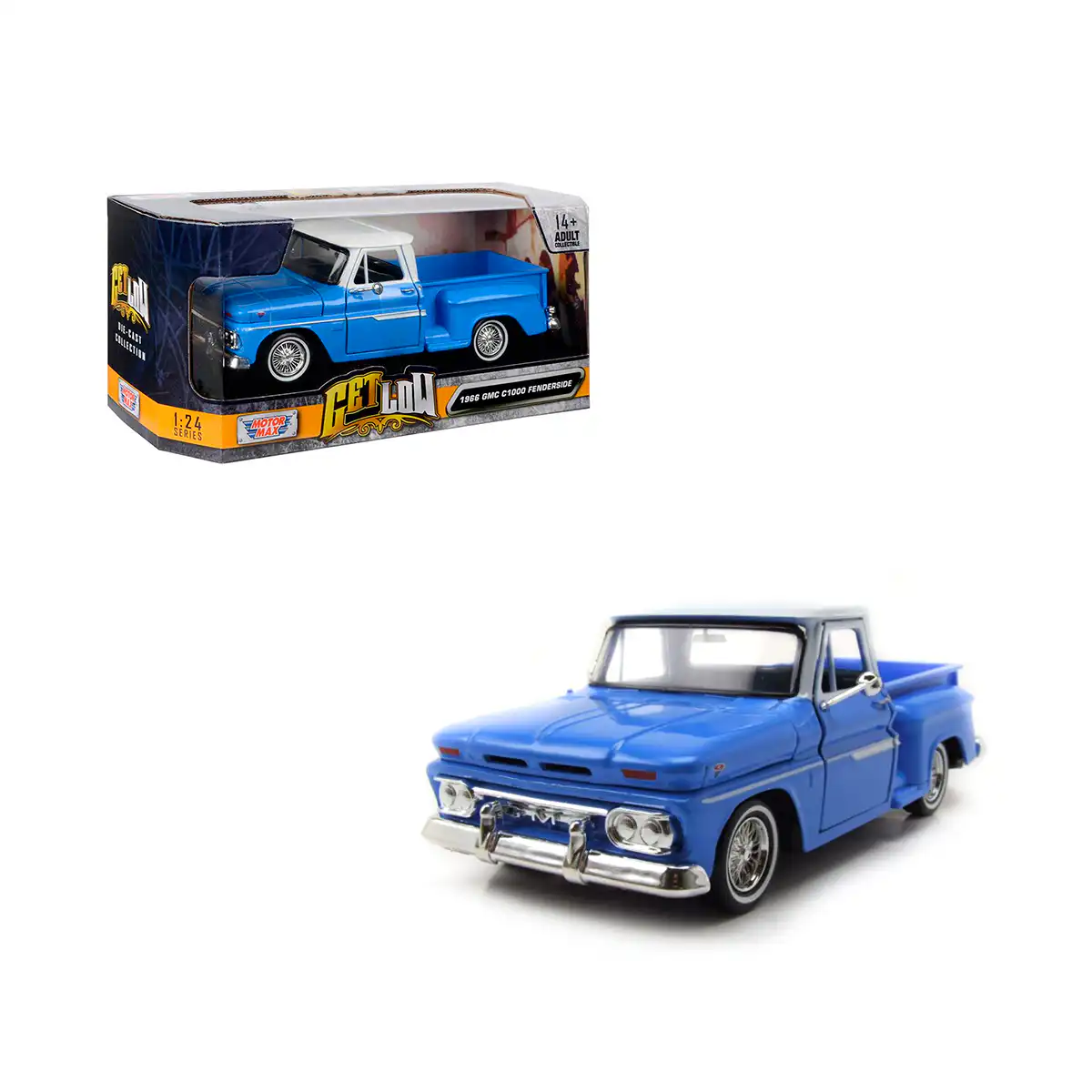 79035BLGMC4 GMC C1000 Fenderside Pick Up 1966 Get Low Motor Max Escala 1/24
