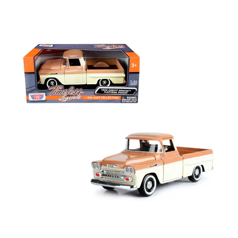 Chevy Apache Fleetside Pick Up 1958 Motor Max Escala 1/24 CRM