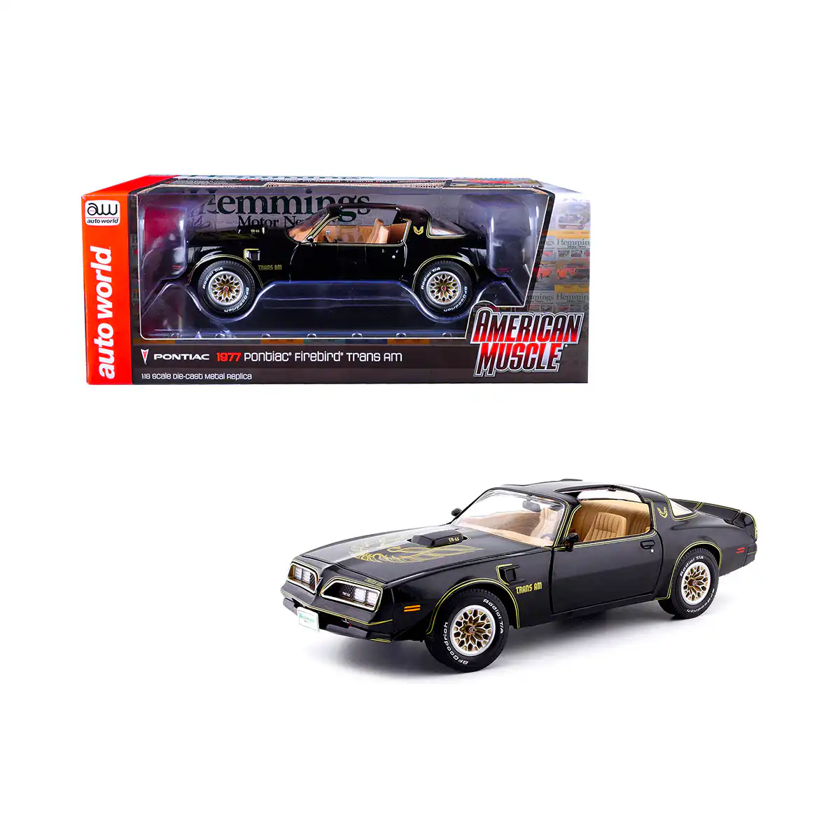 AMM1177Pontiac Pontiac Firebird Trans AM 1977 Hemmings Auto World Escala 1/18 - Imagen 1