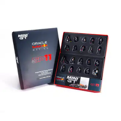 Sergio Checo Perez Pits Diorama Red Bull Racing Mini GT 1/64